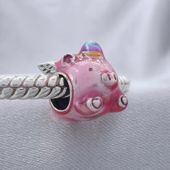 Pandora Flying Unicorn Pig Charm - Picture 2 of 4